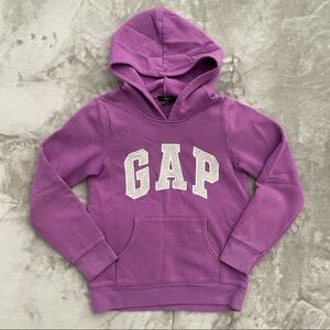 Gap Kids Purple Logo Hoodie Sweatshirt Pockets XL Girls Fleece Pullover